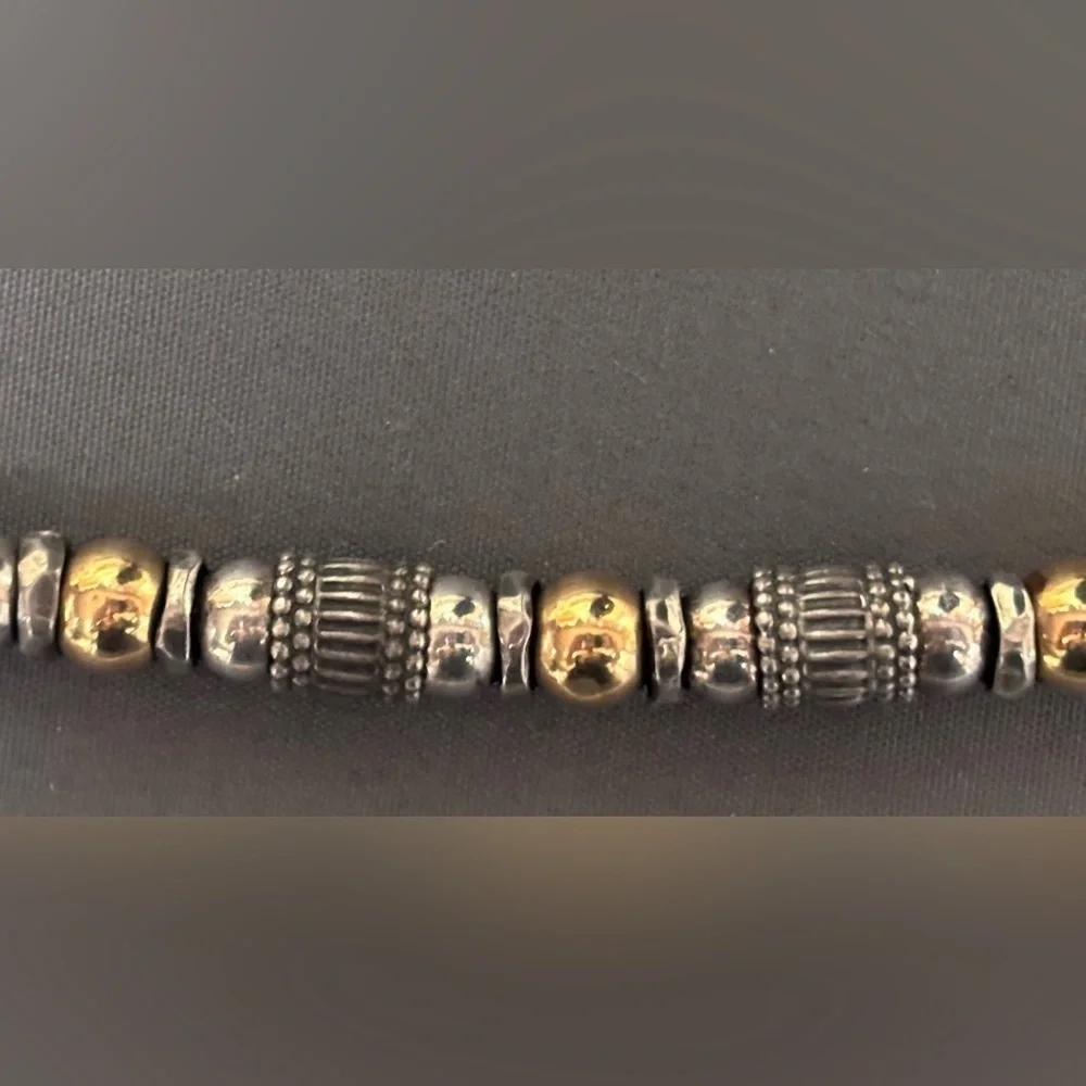 Silpada Retired Vintage Sterling Silver 14k Gold Filled Toggle Clasp Bracelet